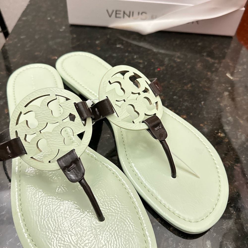 Tory Burch Cream and Brown Sandals - Picture 3 of 5